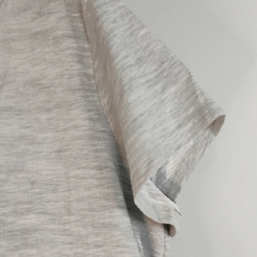 Muk Luks Light Heathered Gray V-Neck Activewear T-Shirt Plus Size P1X Athleisure - Picture 5 of 9